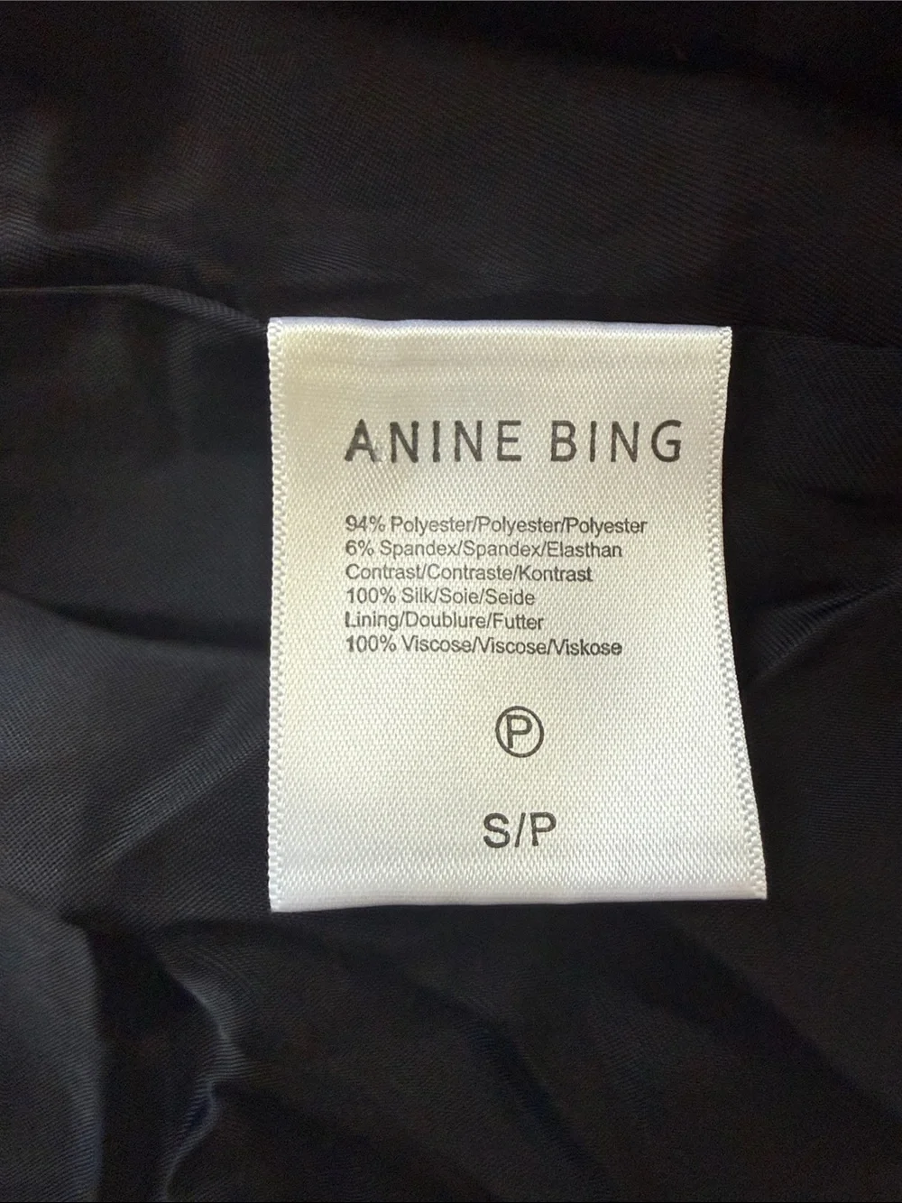 Anine Bing Ade Black Tuxedo Blazer Size S/P